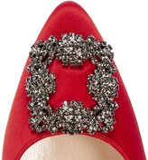Thumbnail for your product : Manolo Blahnik Hangisi red crystal embellished satin pumps