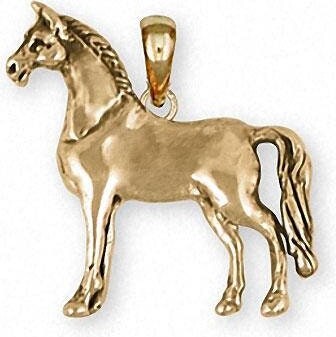 Etsy Horse Jewelry Pendant 14K Gold Handmade Equ7-Pg