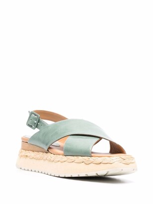 Paloma Barceló Crossover Strap Braided Sandals