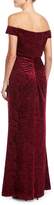 Thumbnail for your product : Aidan Mattox Off-the-Shoulder Embossed Velvet Evening Gown