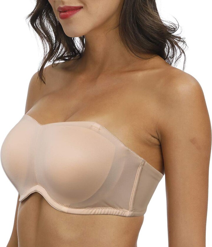 psbra Strapless Bandeau Bras with Clear Strap Convertible Multiway