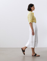 Thumbnail for your product : Marks and Spencer Pure Linen Broderie Midi A-Line Skirt