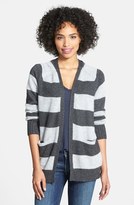 Thumbnail for your product : Caslon Stripe Open Front Cardigan (Regular & Petite)