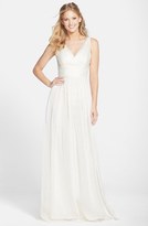 Thumbnail for your product : Monique Lhuillier Bridesmaids Sleeveless Ruched Chiffon Dress (Nordstrom Exclusive)