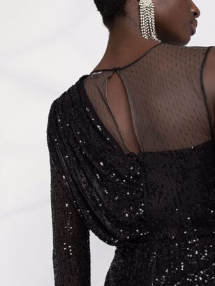 Elisabetta Franchi Single-Sleeve Sequinned Dress