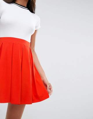 ASOS Design Mini Skater Skirt With Box Pleats