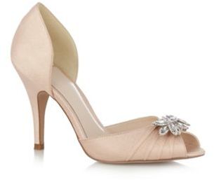 Jenny Packham No. 1 Designer light peach diamante leaf high court shoes