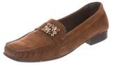 Thumbnail for your product : Stuart Weitzman Suede Embellished Loafers