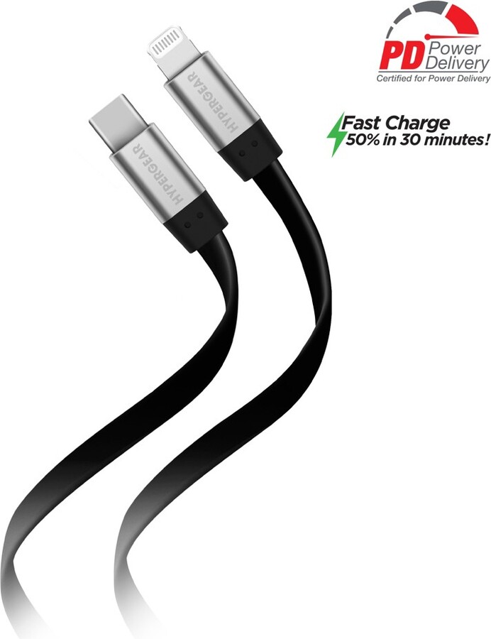 HyperGear Flexi USBC to Lightning Flat Cable 6ft Black ShopStyle
