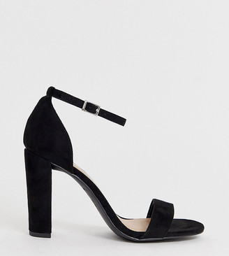 wide fit black block heel sandals uk