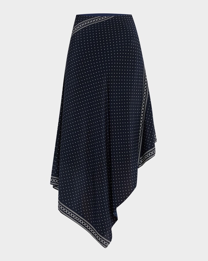 Veronica Beard Hartley Asymmetric Silk Skirt