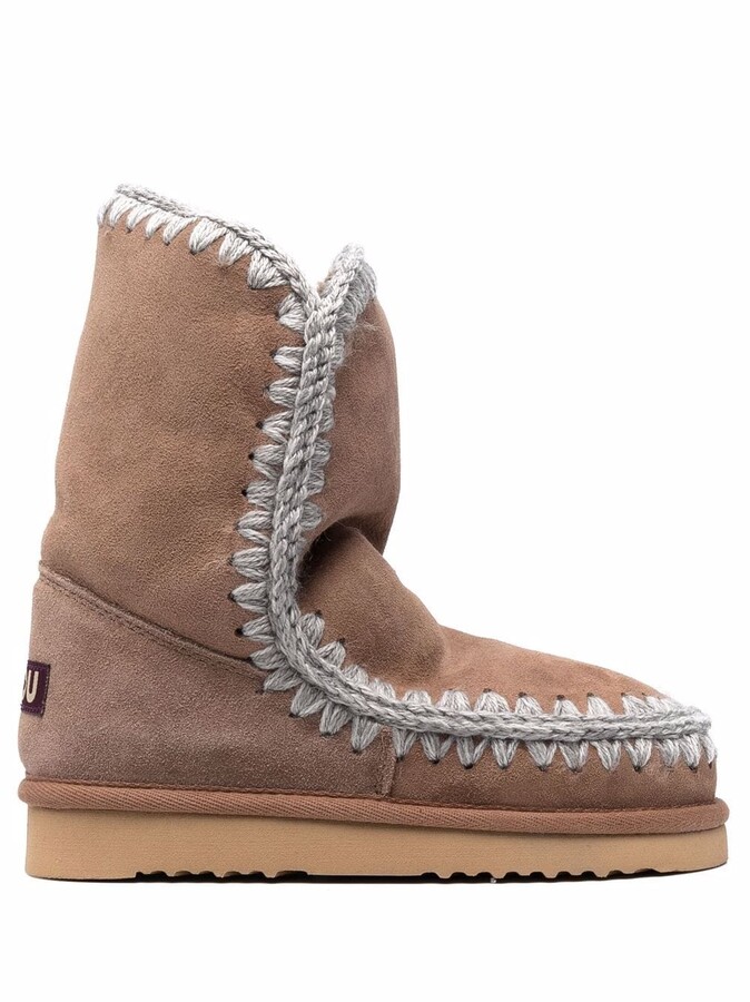 mou shearling and wool boots