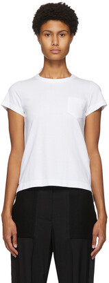 Sacai White Pleated Back T-Shirt
