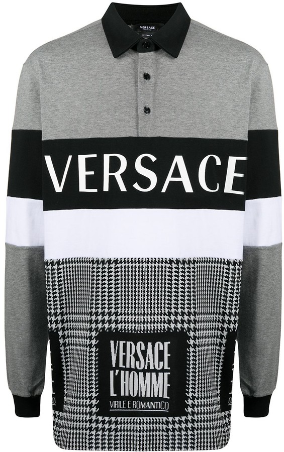 mens versace long sleeve polo
