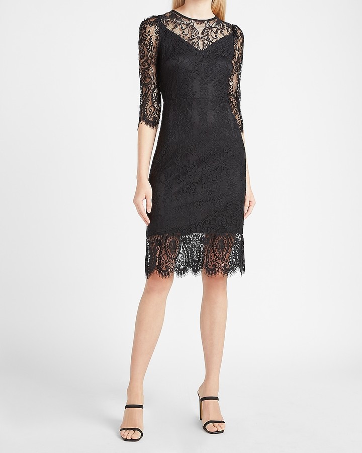 express lace sheath dress