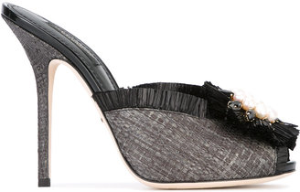 Dolce & Gabbana Keira mules - women - Leather/Rayon/Straw - 36