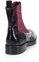 Thumbnail for your product : Christopher Kane Chelsea Snakeskin-Printed Elastic & Patent Leather Combat Boots