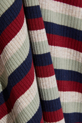 Stateside Striped Ribbed-knit Mini Dress