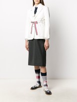 Thumbnail for your product : Thom Browne 2ply Fresco Tie Waist Sack Skirt
