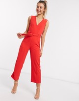 Thumbnail for your product : Morgan jumpsuit with belt in red