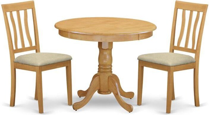 East West Furniture 3 Pc Kitchen Table set-small Kitchen Table plus 2 Dining Chairs