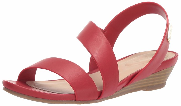 red low wedge sandals
