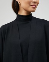 Thumbnail for your product : Lafayette 148 New York Petite Matte Crepe Long Sleeve Open-Front Cardigan