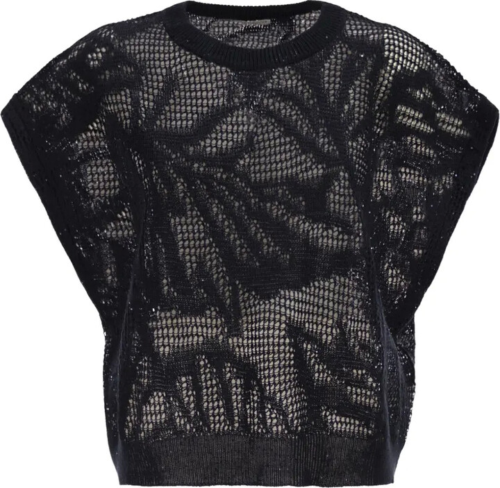 Brunello Cucinelli Crew-Neck Sequin Top
