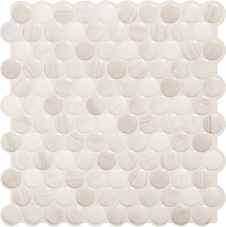 The Smart Tiles Smart Tiles Crescendo Ciotta 9.73 in. X 9.36 in. Peel and Stick  Backsplash for Kitchen, Bathroom, Wall Tile 4-pack