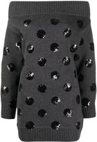 Thumbnail for your product : Monse Sequin Polka Dot Off-Shoulder Knit Dress