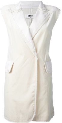 MM6 MAISON MARGIELA sleeveless frayed jacket - women - Cotton/Polyester - 40