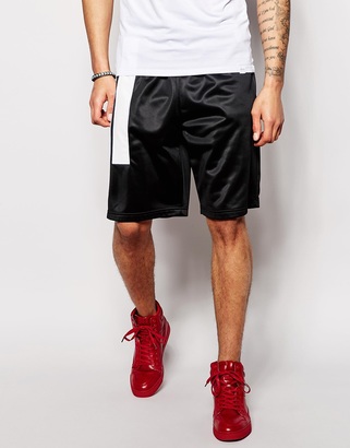 ASOS Jersey Shorts With PU Stripe