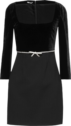 MIU MIU Black Silk Velvet & Wool Mini Sheath Dress W/ -  Finland