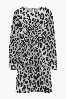 Carolina Herrera Knotted leopard-print fil coupé silk-blend dress