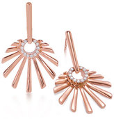 Thumbnail for your product : Frederic Sage 18k Pink Gold Mini Retro Sun Earrings with Diamonds