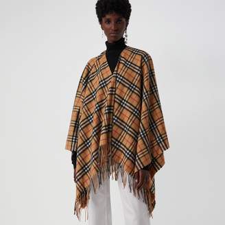 Burberry Vintage Check Cashmere Wool Poncho