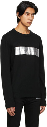 Givenchy Black & Silver Latex Band Sweater