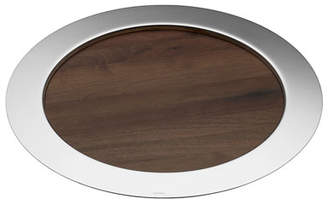 Christofle Oh de Round Tray with Wood Insert