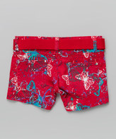 Thumbnail for your product : Red Allover Butterfly Shorts & Belt