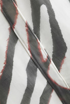 Thumbnail for your product : Roberto Cavalli Zebra Print-paneled Cotton And Ramie-blend Shirtdress