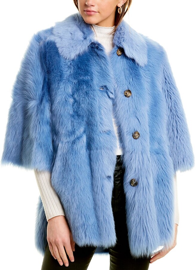 blue fuzzy coat