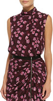 Thumbnail for your product : Band Of Outsiders Draped Cherry-Blossom-Print Top