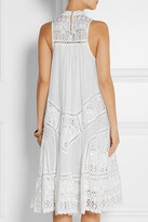 Thumbnail for your product : Zimmermann Porcelain paneled cotton and silk-blend dress
