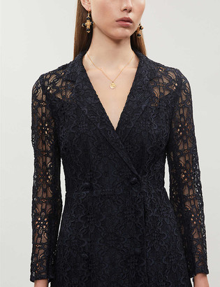 Sandro Nanie floral-embroidered lace mini dress