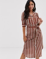 Thumbnail for your product : Influence shirt dress with tie waist in stripe