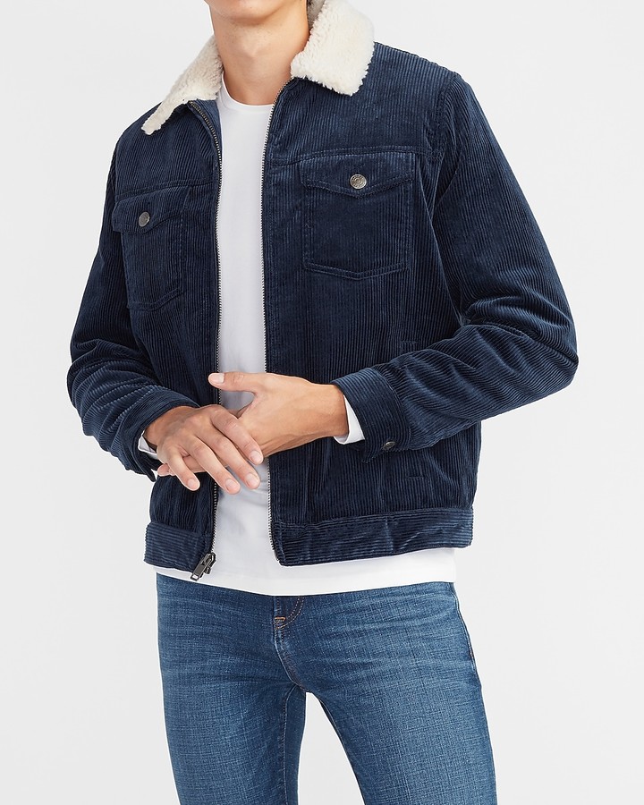 corduroy jacket with sherpa collar