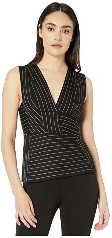 bcbg leather peplum top