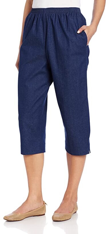 stretch capris elastic waist