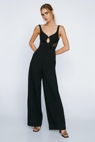 Thumbnail for your product : Nasty Gal Womens Mesh Insert Tailored Bandeau Jumpsuit