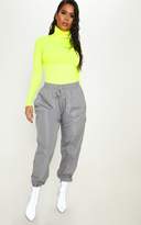 Thumbnail for your product : PrettyLittleThing Neon Lime Rib Roll Neck Long Sleeve Top